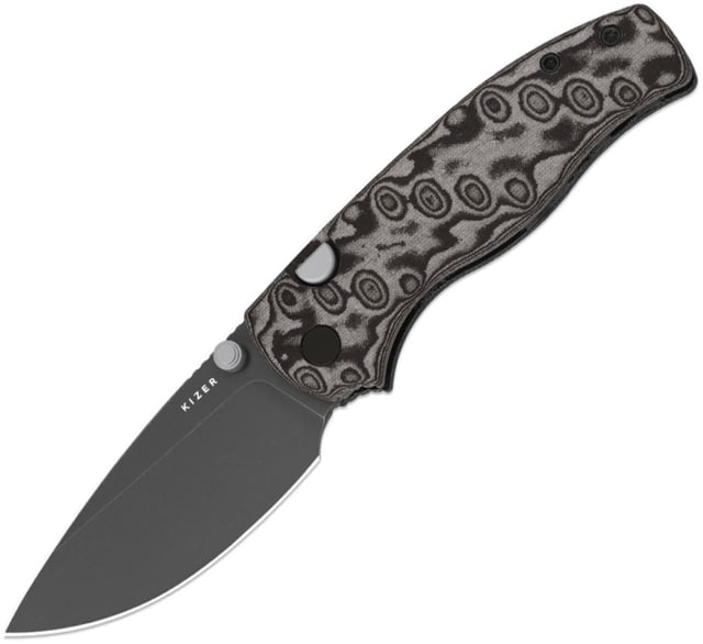 Kizer Cutlery Glaux Button Linerlock Blk KI - Kizer Cutlery