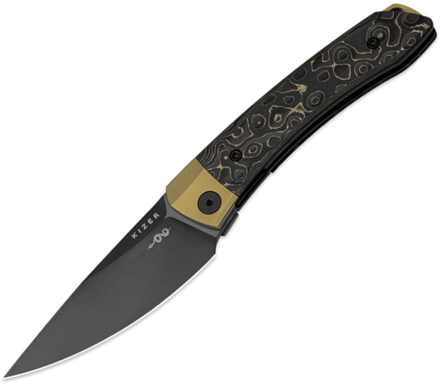 Kizer Cutlery Mini MoMo Linerlock CF Gold - Kizer Cutlery