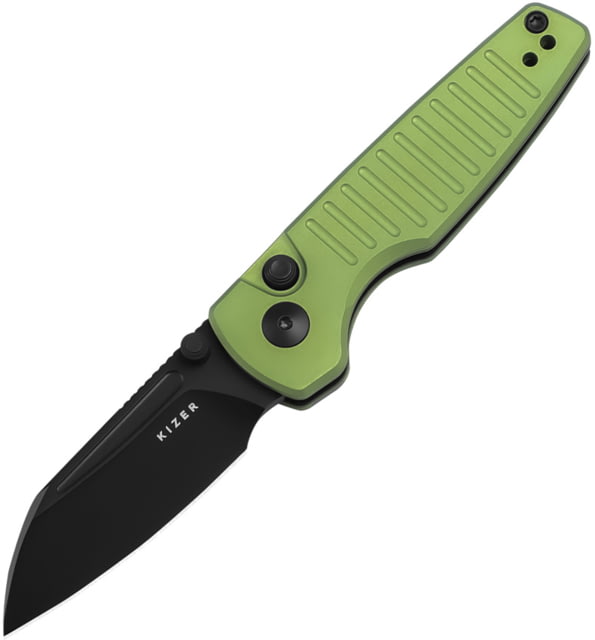 Kizer Cutlery Parakeet Button Lock GrnAL KI - Kizer Cutlery
