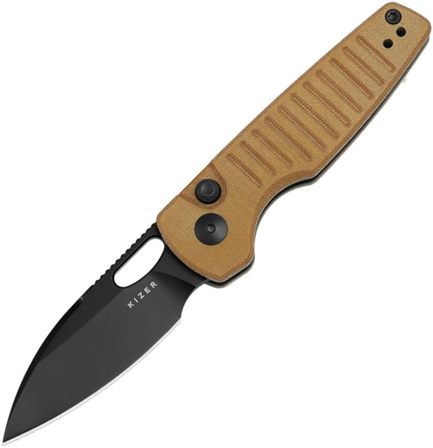 Kizer Cutlery Parakeet Button Lock Micarta KI - Kizer Cutlery