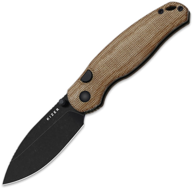 Kizer Cutlery Phoca BD Button Linerlock Brn KI - Kizer Cutlery