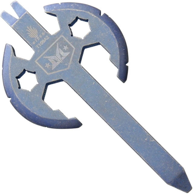 Kizer Cutlery Pry Axe 3.5in Overall Stonewash Titanium Construction Pry Bar L Bottle Opener L Hex/Bit Driver L Flat Head Screwdriver Nail Puller - Kizer Cutlery