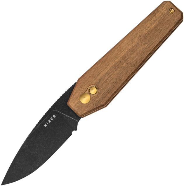Kizer Cutlery Tomb Button Lock Wood KI - Kizer Cutlery
