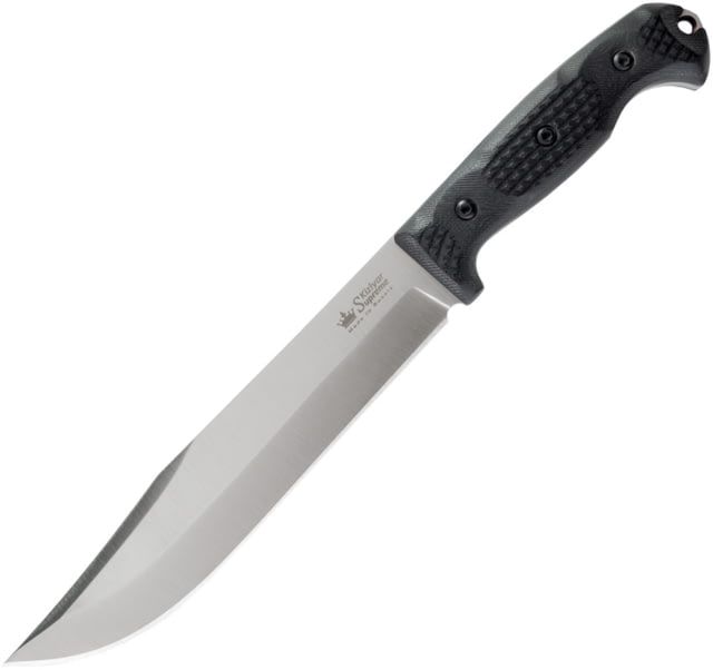Kizlyar Bastardo Bowie Sleipner Knife 8.5" satin finish Sleipner tool steel clip point b Black sculpted G10 handle - Kizlyar
