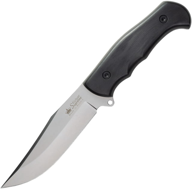 Kizlyar Caspian Fixed Blade D2 Knife 5.5" satin finish D2 tool steel clip point blade Black wood handle - Kizlyar