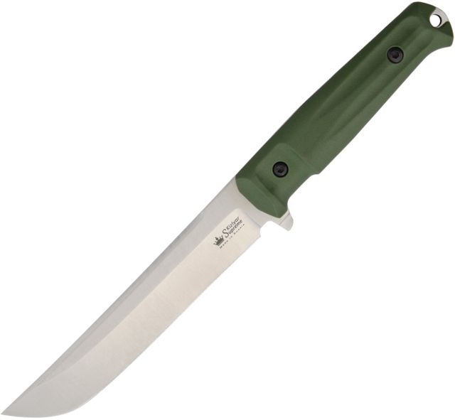 Kizlyar Senpai Fixed Blade Knife 6.75in AUS-8 Steel Standard Edge Satin Green Kraton Handle - Kizlyar