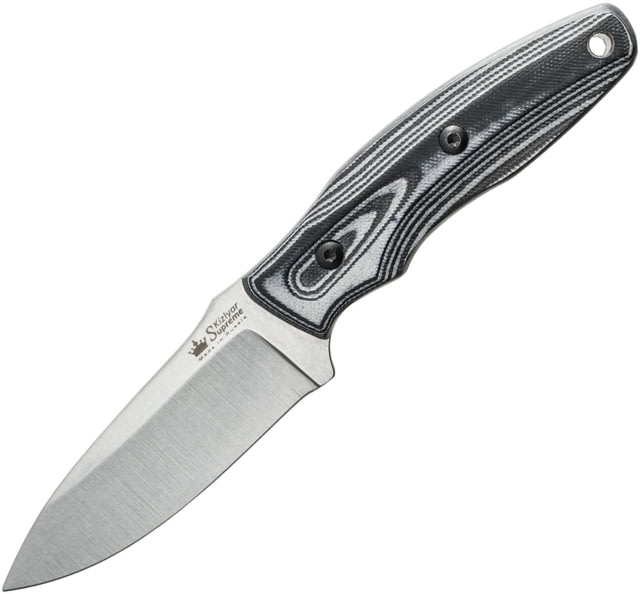 Kizlyar Urban Niolox Satin G10 Knife 8in Overall 3.75in Satin Niolox Tool Steel Drop Point G10 Handle Black/Gray Handle Black Kydex Sheath - Kizlyar