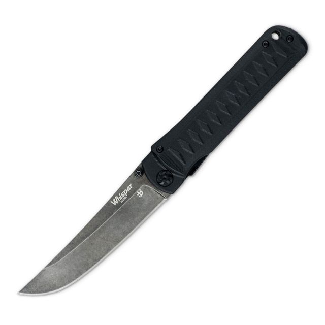 Kizlyar Whisper Knive - D2 Steel 3 3/4in Blade Stonewash w/Black G10 Handle - Kizlyar