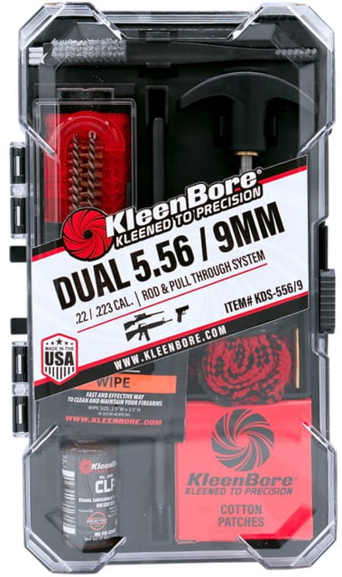 KleenBore Dual System Rod Rope Cleaning Kit 556/9mm Clear KDS-556/9