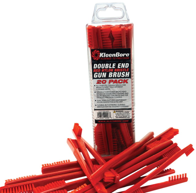 KleenBore Double End Red Nylon Bristle Gun Brush - 20 Pack 2020141