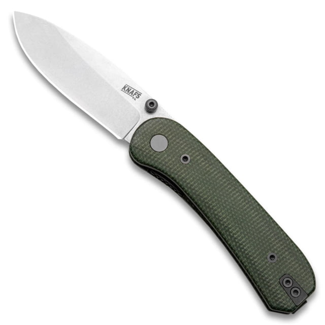 Knafs Lander 1 Pocket Contoured 2.75in Folding Knife Micarta Handle 14C28N Balde Drop Point Green/Silver - Knafs