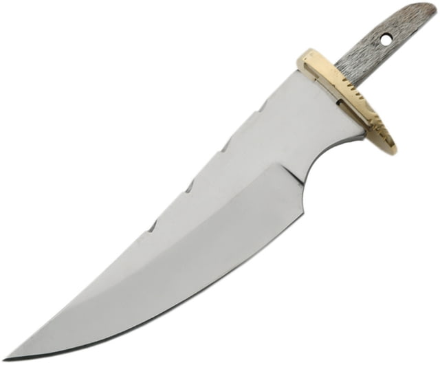 Knifemaking Clip Blade Guard/Sheath Blade 6.25in Overall 3.75in Mirror SS Clip Point Blade Brass Guard Brown Leather Belt Sheath - Knifemaking