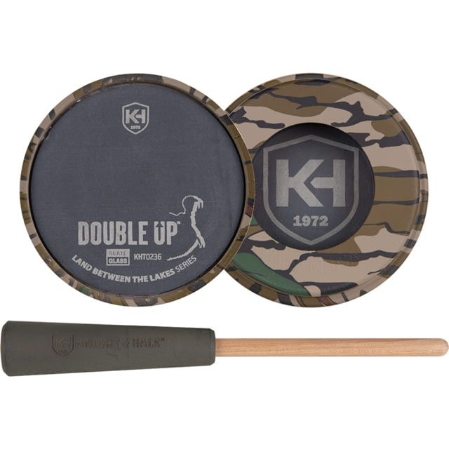 Knight & Hale Double Up Slate/Glass Pot Game Call Mossy Oak Greenleaf
