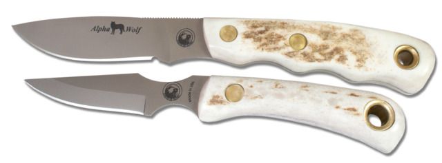 Knives of Alaska Alpha Wolf S30V Cub Combo Stag Handle Knives Natural - Knives Of Alaska