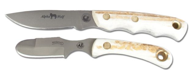 Knives of Alaska Alpha Wolf S30V Muskrat Combo Stag Handle Knives Natural - Knives Of Alaska