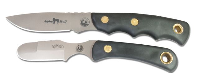 Knives of Alaska Alpha Wolf D2 Muskrat Combo Stag Handle Knives Black - Knives Of Alaska