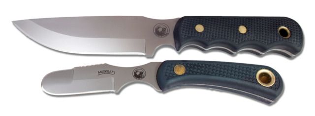 Knives of Alaska Bush Camp Muskrat Combo Suregrip Handle Knives Black