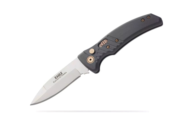 Knives of Alaska Eagle Auto Automatic Folding Knife 2.9in CPM MagnaCut Stainless Steel Spear Point Blade G10 Black Handle - Knives Of Alaska