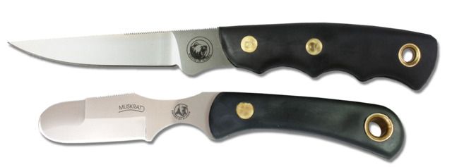 Knives of Alaska Jeager D2 Muskrat Combo Knives Suregrip Handle Black