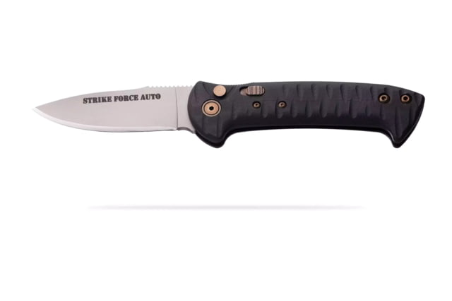 Knives of Alaska Strike Force Auto Serrated Automatic Folding Knife 3in Magnacut Stainless Steel Drop Point Blade G10 Black - Knives Of Alaska