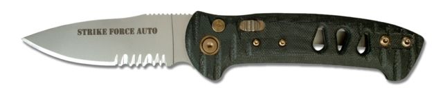 Knives of Alaska Strike Force D2 Automatic Folding Knife Serrated G10 Handle Black - Knives Of Alaska