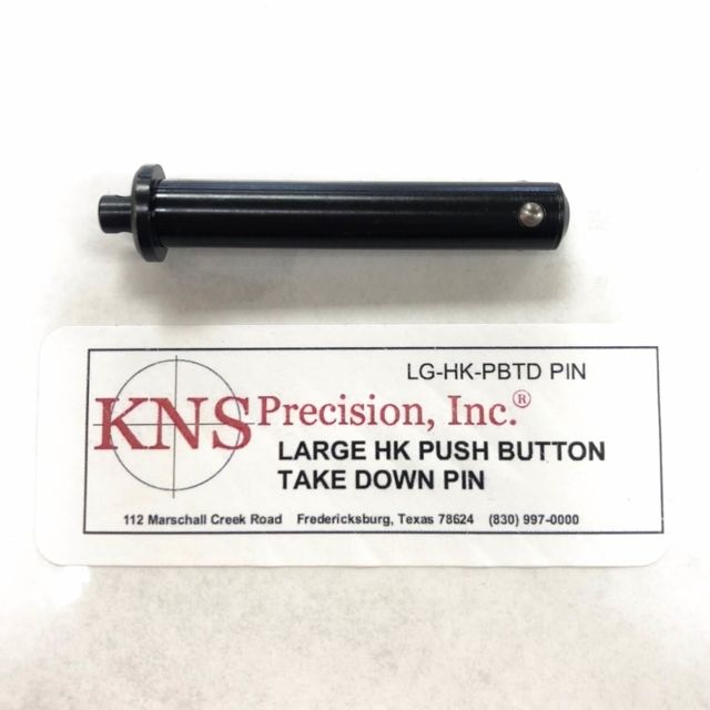 KNS Precision Push Button Take Down Pin for HK Firearms Large .275in Diameter Black - Kns Precision