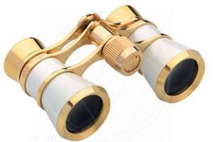 Konus Opera-43 3x25mm Roof Prism Opera Glasses Binoculars Gold/White