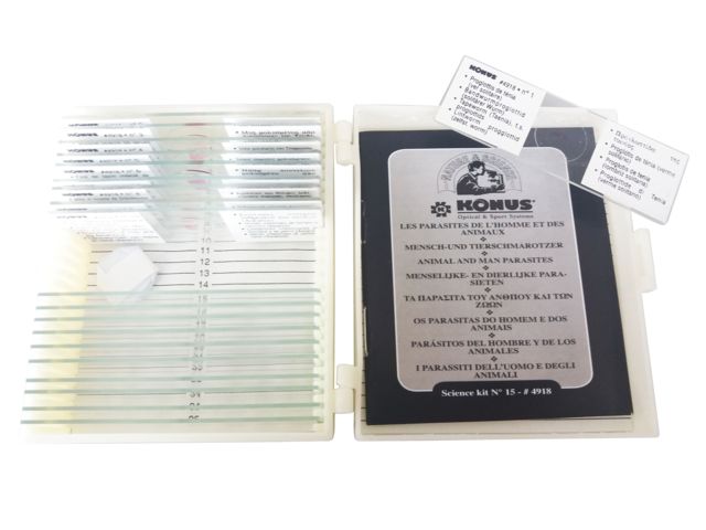 Konus Prepared Slides for Konus Kids Microscopes Set of 10 Animal and Human Parasites