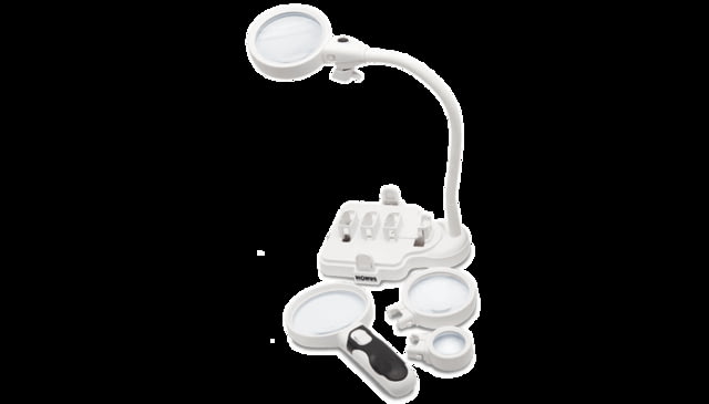 Konus Tabletop or Handheld Magnifier w/3 Interchangeable Lenses 2x-5x-16x White - Konus