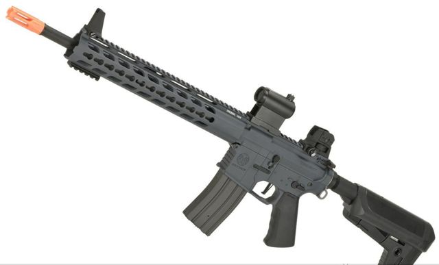 Krytac / KRISS USA Full Metal Trident MKII SPR Airsoft AEG Rifle Combat Grey Large - Krytac / Kriss Usa