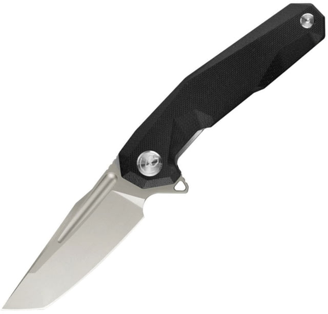 Kubey 237 Linerlock Black Folding Knife 3.63" satin finish D2 tool steel tanto blade Black G10 handle - Kubey