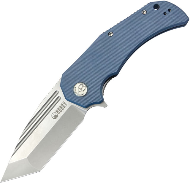 Kubey Bravo 1 Folding Knife 4.63in Closed 3.38in Bead Blast AUS-10A Stainless Tanto Blade Blue G10 handle - Kubey