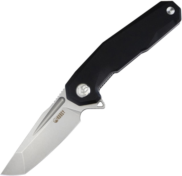 Kubey Carve Nest Folding Knife 4.63in Closed 3.63in Bead Blast D2 Tool Steel Tanto Blade Black G10 Handle - Kubey