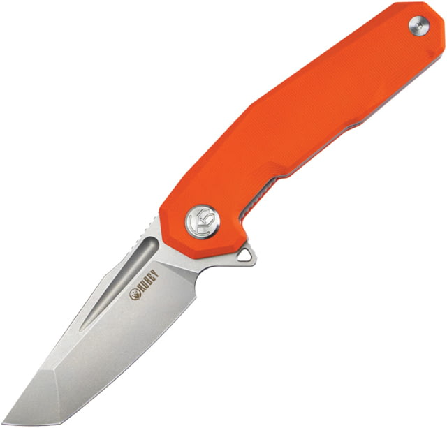Kubey Carve Nest Folding Knife 4.63in Closed 3.63in Bead Blast D2 Tool Steel Tanto Blade Orange G10 Handle - Kubey