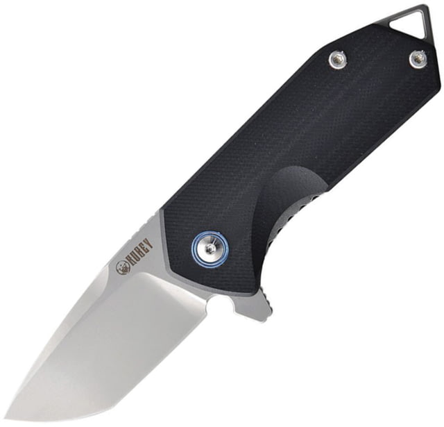 Kubey EDC Linerlock Black Folding Knife 2.75" sand blast finish D2 tool steel tanto blade Black G10 handle - Kubey