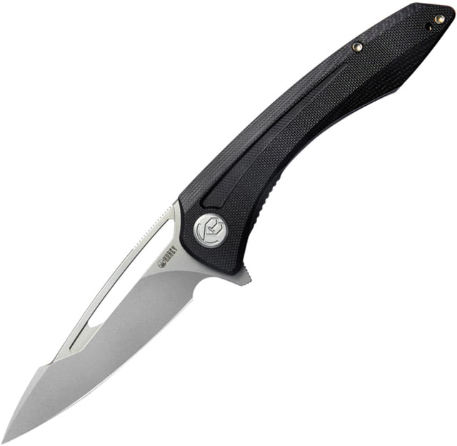 Kubey Merced Folding Knife 4.5in Closed 3.5in Bead Blast AUS-10A Stainless Blade Black G10 Handle - Kubey
