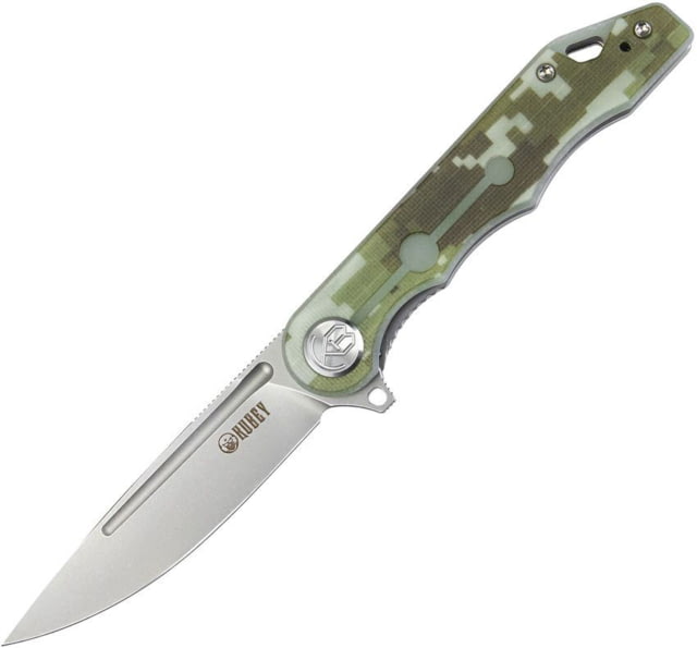 Kubey Mizo Folding Knife 4in Closed 3.13in Bead Blast AUS-10A Stainless Blade Camo G10 Handle - Kubey