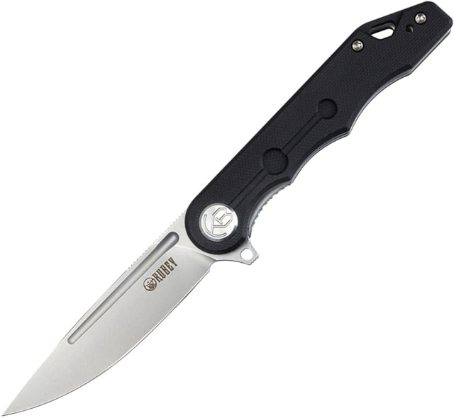 Kubey Mizo Folding Knife 4in Closed 3.13in Bead Blast AUS-10A Stainless Blade Black G10 Handle - Kubey