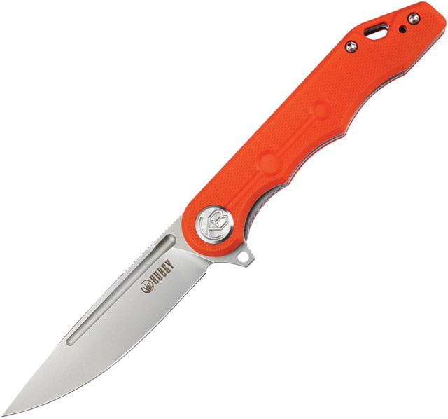 Kubey Mizo Folding Knife 4in Closed 3.13in Bead Blast AUS-10A Stainless Blade Orange G10 Handle - Kubey