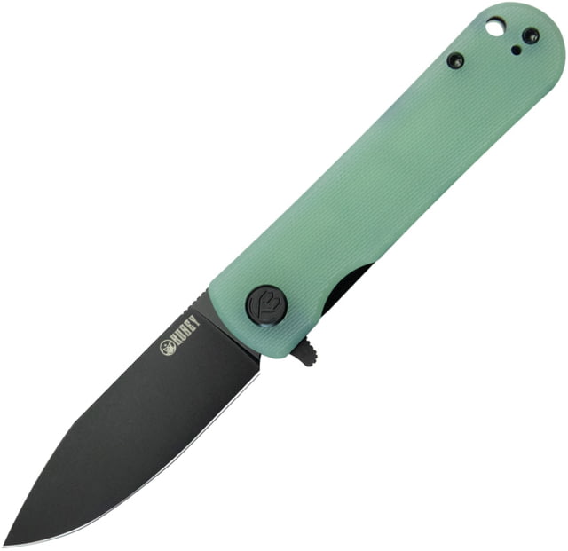Kubey NEO Jade BSW Folding Knife 4.5in Closed 3.5in Black Stonewash AUS-10A Stainless Steel Blade Jade G10 Handle - Kubey