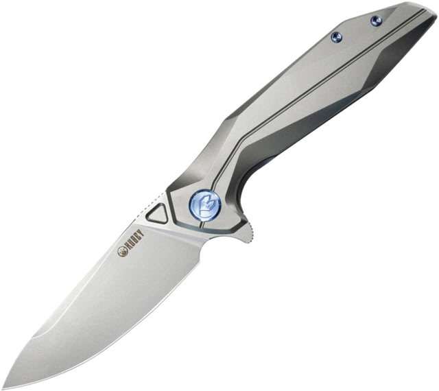 Kubey Nova Framelock Folding Knife 3.66 in 14C28N Steel Drop Point Blade 6AL4V Titanium Handle - Kubey