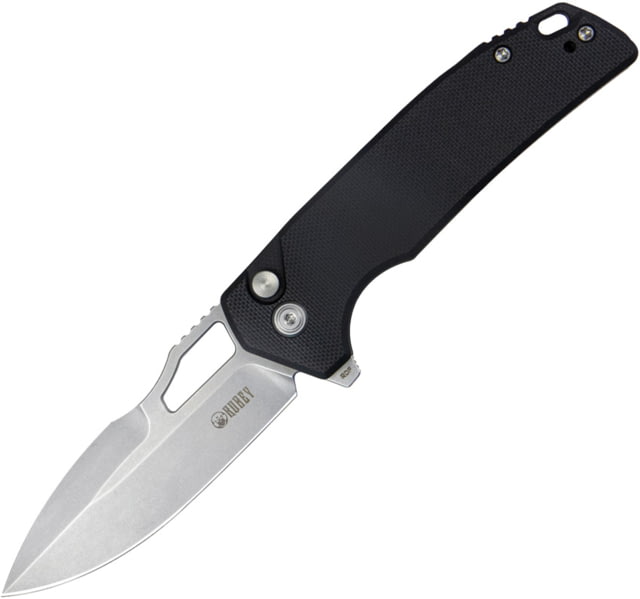 Kubey RDF Folding Knife 4.25in Closed 3.13in Bead Blast AUS-10A Stainless Steel Blade Black G10 Handle - Kubey