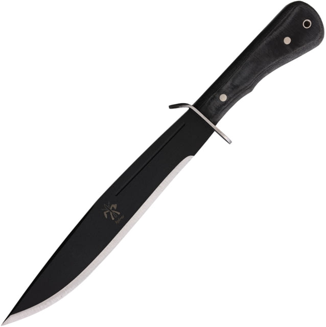 Kukrax Kukri 1075HC Steel Fixed Blade Knife 15.75in Overall 11.5in Black Traction 1075HC Steel Blade Black Linen Micarta Handle OD Green Kydex Belt - Kukrax
