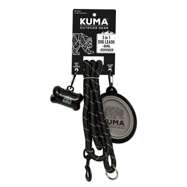 Kuma Outdoor Gear 3 in 1 Dog Leash Black/Grey - Kuma Outdoor Gear