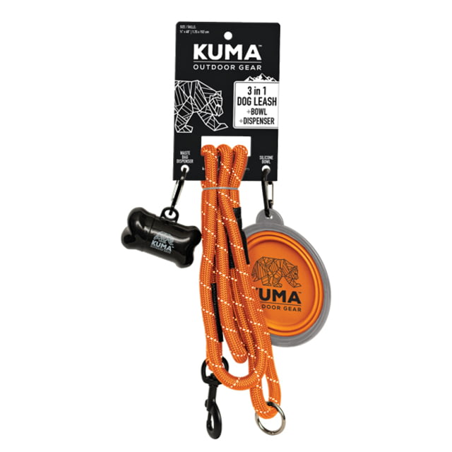 Kuma Outdoor Gear 3 in 1 Dog Leash Orange/Grey - Kuma Outdoor Gear