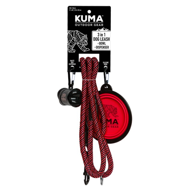 Kuma Outdoor Gear 3 in 1 Dog Leash Red/Black - Kuma Outdoor Gear