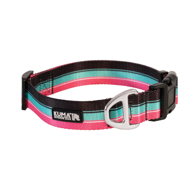 Kuma Outdoor Gear Backtrack Dog Collar Medium 14-20in VIce Black/Pink/Teal