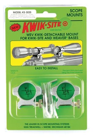 Kwik-Site Weaver Style Rings Medium To 44mm Objective Stainless - Kwik-Site