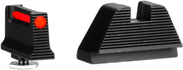 L2D Combat Co-Witness/Suppressor Height Fiber Optic Sight Set Glock 9mm/.40S&W/.357 SIG Except G43 Black - L2D Combat