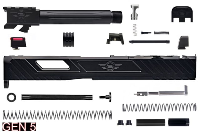L2D Combat Tyton Assembly Threaded Pistol Slide for Glock 19/19X/45 Gen 5 RMR Ready Black/Black - L2D Combat